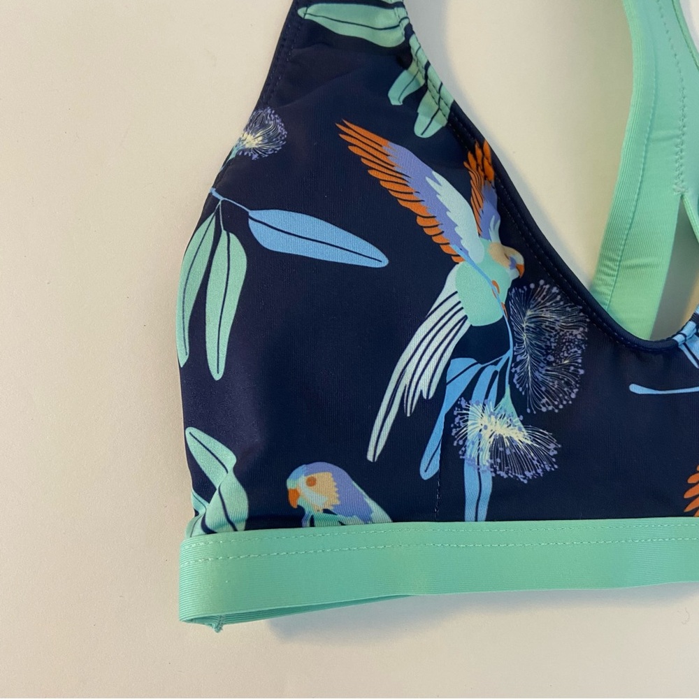 NWOT Patagonia Parrots Neo Navy Bottom Turn Bikini Top - Picture 8 of 11